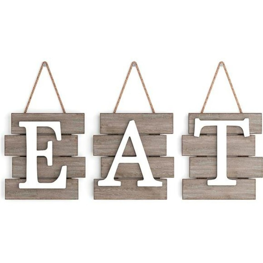 Eat Sign - Kitchen Signs Wall Decor, Rustic Hanging Wall Decor, 24" x 8”